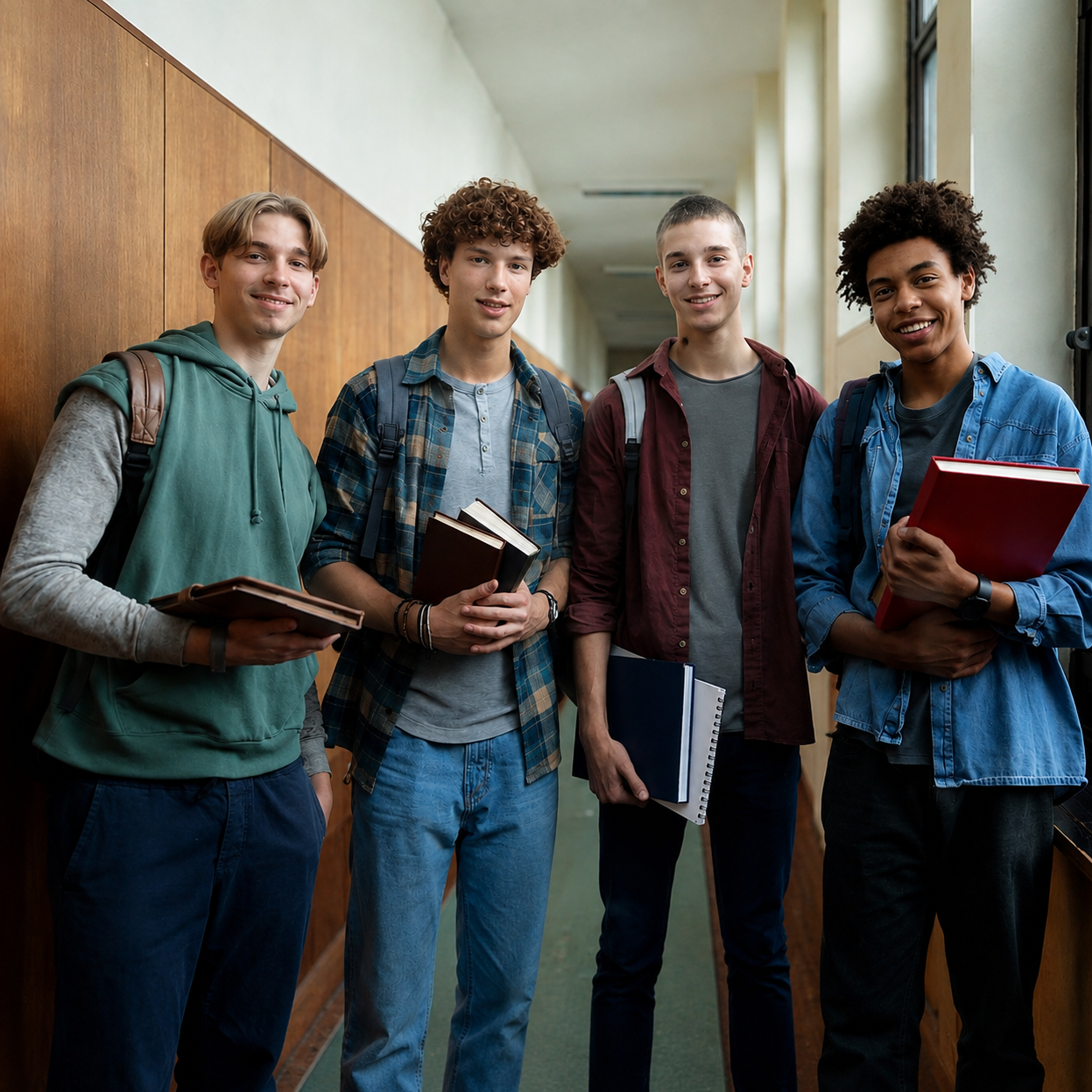 Friends studying together